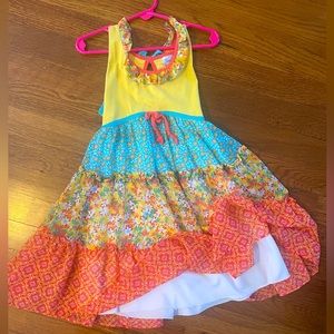 Multi-print Tiered Dress- sz 7